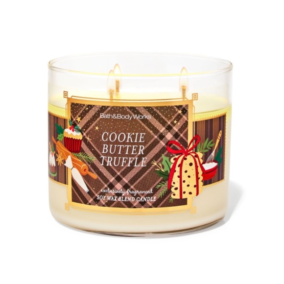 Bath & Body Works Cookie Butter Truffle 3 Wick Candle - Picture 1 of 2